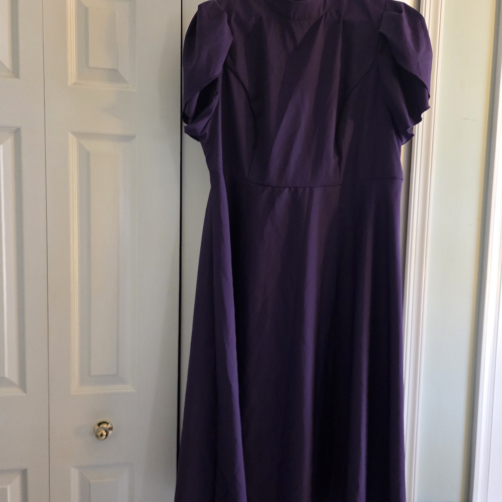 SHEIN Deep Purple Midi Dress